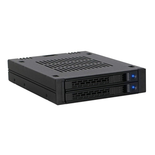 ICY DOCK 2 Bay 2.5 SAS/SATA HDD/SSD Mobile Rack for External 3.5” Bay | ExpressCage MB742SP-B