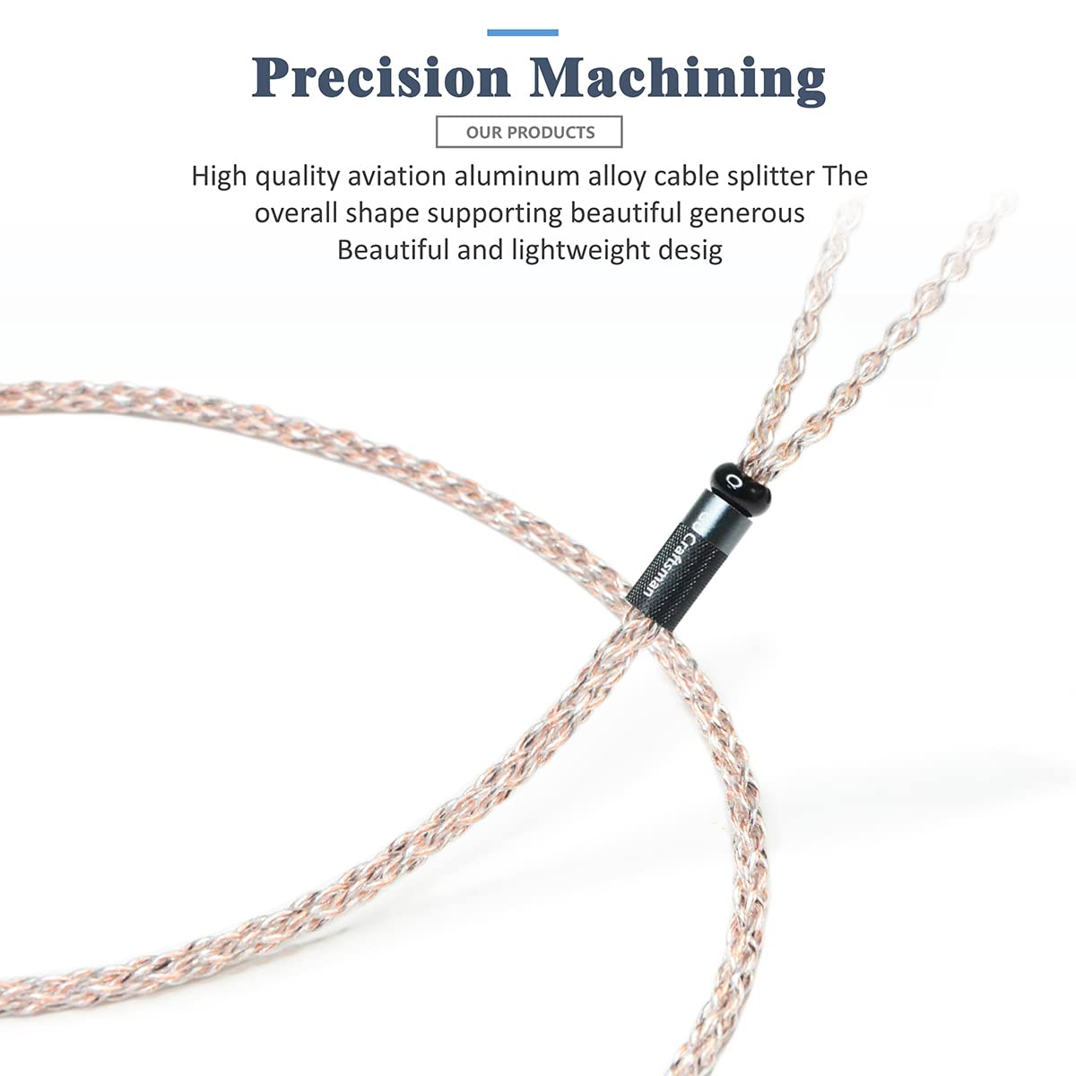 GUCraftsman 5N OFC Copper+Graphene Mixed Braid Earphone Replacement Cables for Sennheiser IE200 IE300 IE600 IE900 (3.5mm Plug)