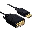 Cable Leader 28 AWG Gold Plated Premium DisplayPort to VGA Male to Male Cable with Latches (15 Foot (1 Pack))