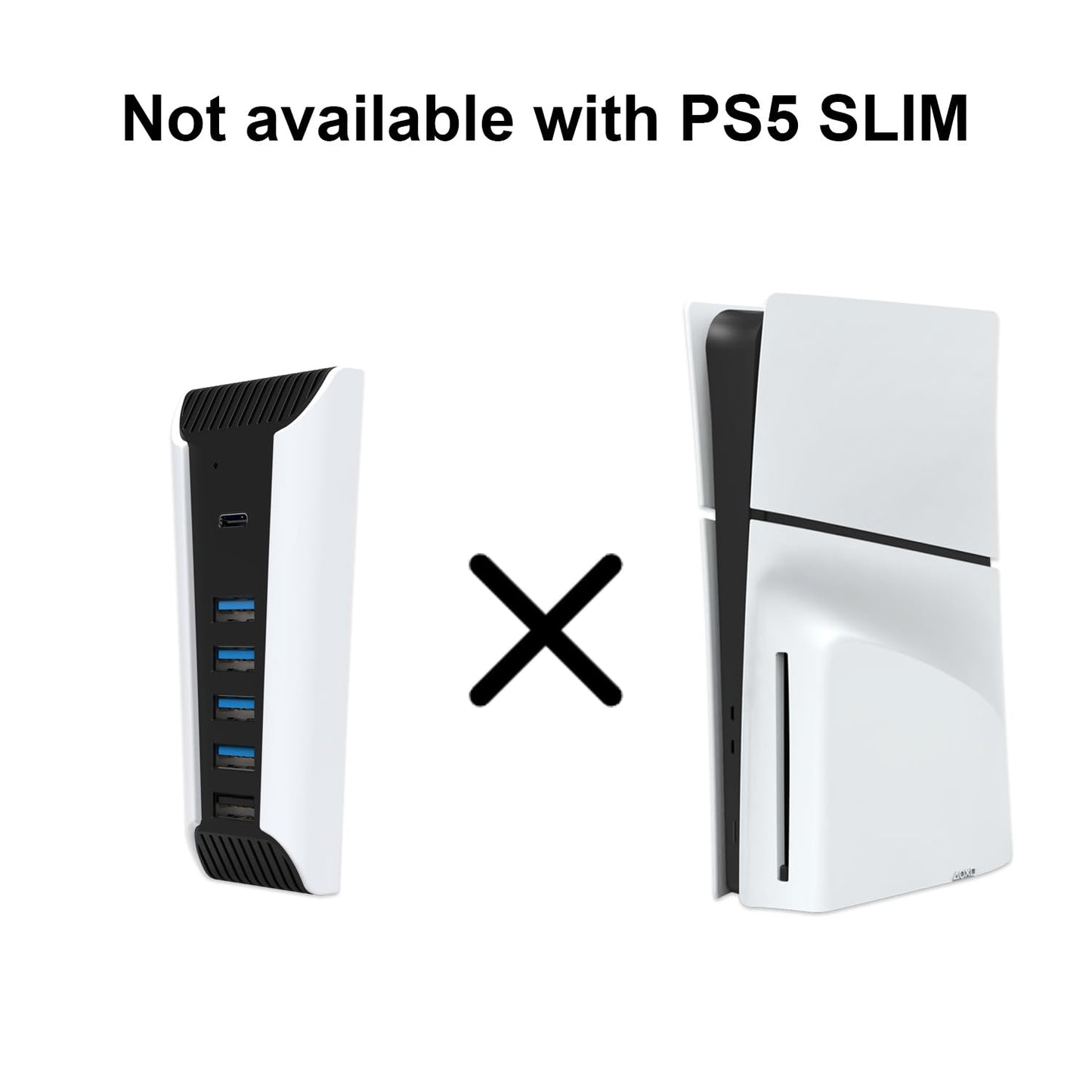 YOXXZUS USB Hub for PS5, 5-in-1 USB Port Expander Compatible with PS5 Console