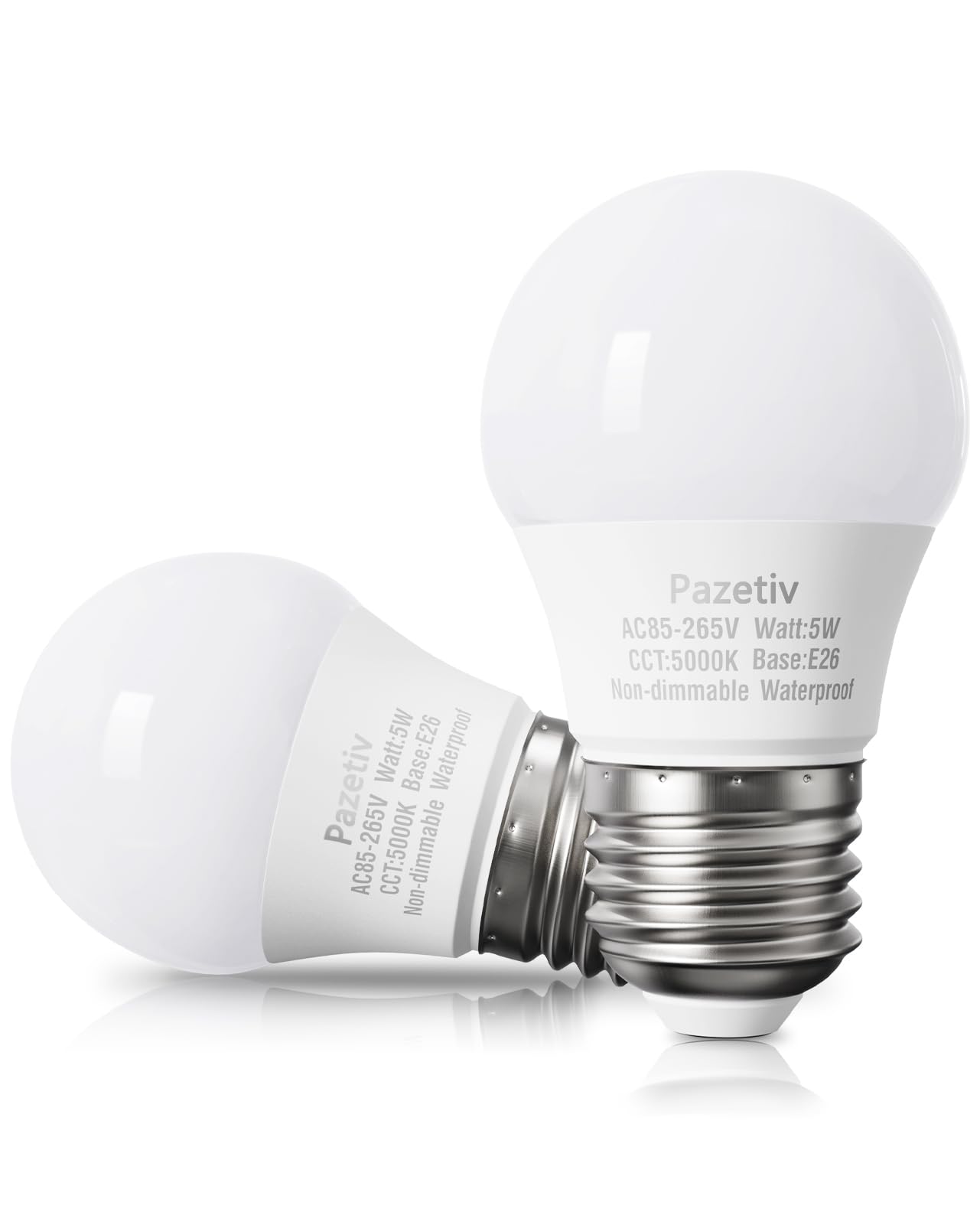 LED Refrigerator Light Bulbs 40 watt Equiv., 120V, Daylight 5000K, E26 Base