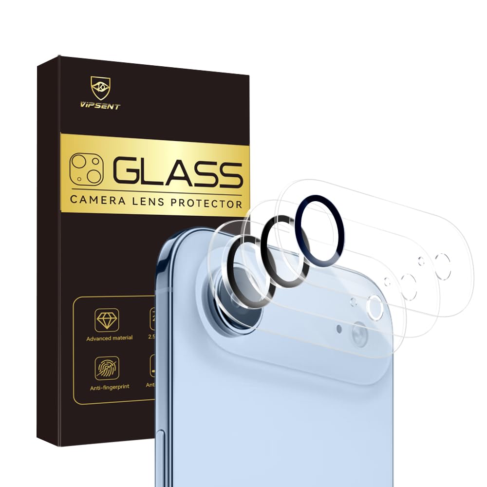 Vipsent Camera Lens Protector for iPhone 17 Air 6.6",9H Tempered Glass?Ultra HD, Scratch Resistance Easy to Install?Case Friendly? 3-Pack