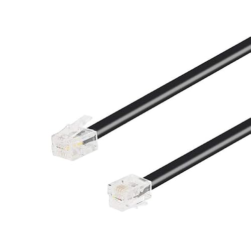 Part Express EopZol 10ft Telephone Line Cord Cable Wire 6P4C RJ11 DSL Modem Fax Phone to Wall Black