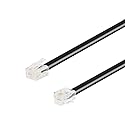 Part Express EopZol 10ft Telephone Line Cord Cable Wire 6P4C RJ11 DSL Modem Fax Phone to Wall Black