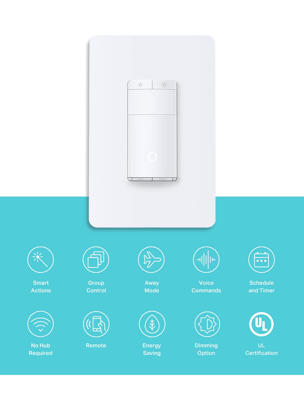 Kasa Smart Motion Sensor Switch, Dimmer Light Switch, Single Pole, Needs Neutral Wire, 2.4GHz Wi-Fi, Compatible with Alexa & Google Assistant, UL