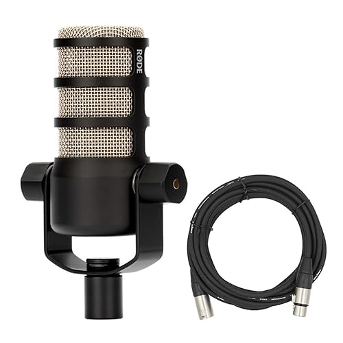 Rode PodMic Dynamic Podcasting Microphone Bundled with 20ft XLR Microphone Cable + Cleaning Cloth (3 Items)
