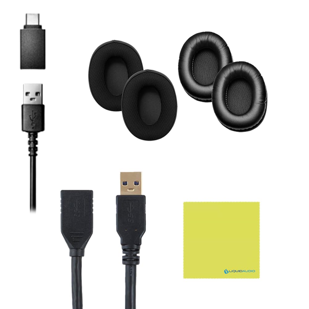 Audio Technica ATH-M50X STS-USB StreamSet Streaming Headset Bundle with 3ft Extension Cable 3.0 and Instrument Polishing Cloth - Podcast Headphones…