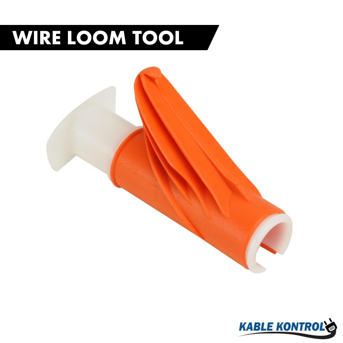 Kable Kontrol Wire Loom Installation Tool For 2" Inch Wire Looms Conduit Woven Wrap Cable Sleeving Insertion - Orange - 1 Pc/Pack