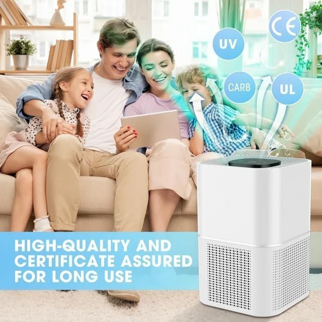 Epsilon Air Purifier for Home | H13 HEPA Filter Large Rooms up to 1100 Sq.ft | 360?Purification | 3-in-1 Air Cleaner with 30dB Sleep Mode Removes