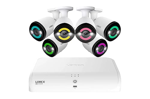 Lorex 4K 12MP Outdoor Security Camera System with 6 IP Wired Bullet Security Camera with 2TB 16 Channel NVR Recorder (Supports Up to 8 Wired + 8