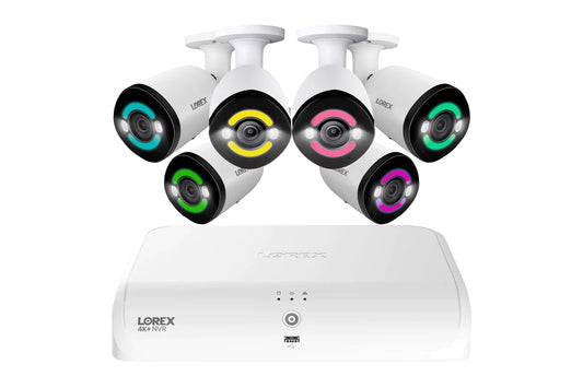 Lorex 4K 12MP Outdoor Security Camera System with 6 IP Wired Bullet Security Camera with 2TB 16 Channel NVR Recorder (Supports Up to 8 Wired + 8