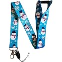 25mm Festive Christmas Snowman Neck Lanyard With Cell Phone Attachment & Safety Breakaway