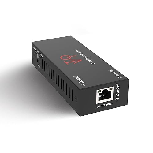ToVi Dante Analog Audio Encoder - 2-Channel Analog to Dante/AES67 Audio Over IP Converter - Balanced/Unbalanced Input with 3-Level Gain - 24-bit