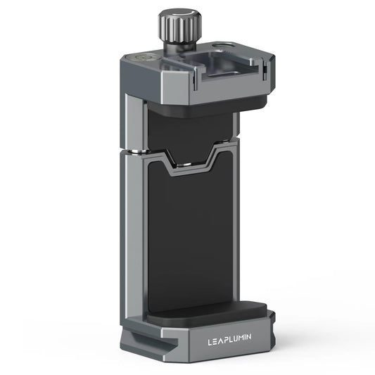 Leaplumin Aluminum Phone Mount for Tripod, Adjustable Phone Tripod Mount with Cold Shoe & Arca Swiss Quick Release Plate,Universal Adjustable Clamp