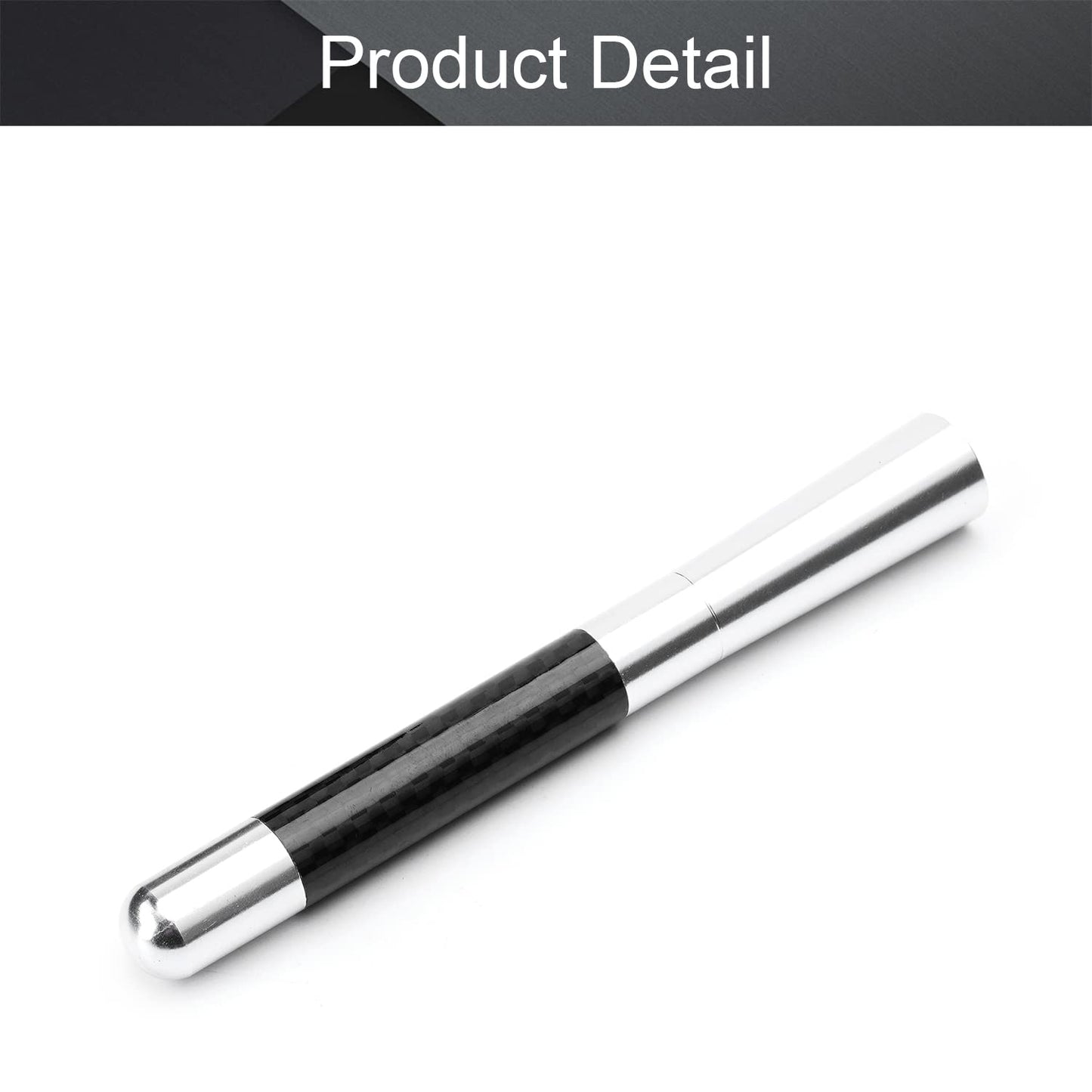 Othmro 12cm Length Carbon Fiber Pattern Screw-on Car Decorative Antenna Aerial Silver Black 1pcs