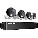 Night Owl Sp, Llc 8 Channel Bluetooth Video Home Security Camera System with (4) Wired 4K UHD Indoor/Outdoor Spotlight Cameras Audio and 1TB Hard