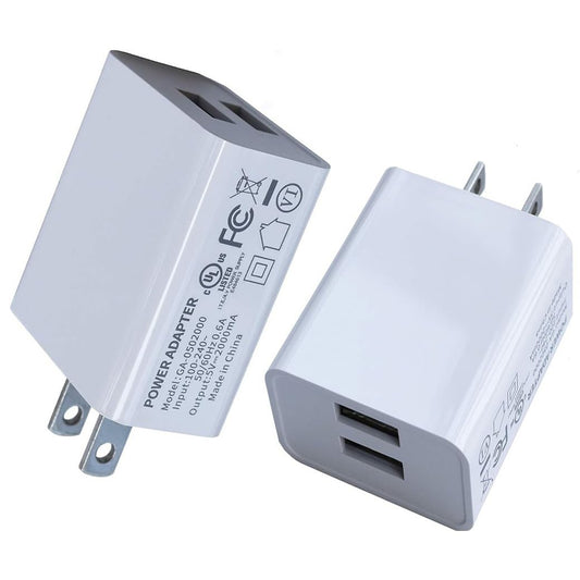 2Pack USB Wall Charger Dual Port Quick Charger Plug Cube 5V 2A for iPad iPhone,Samsung Galaxy,LG,Moto,Amazon Fire Tablet,PS4 Xbox,Headphone,Music
