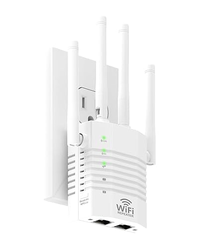 WiFi Extender Signal Booster Support 105 Devices,WiFi Booster 1200Mbps Dual Band (5GHz/2.4GHz) 360 Full CoverageUp to (12880 sq.ft),1-Tap Setup, WiFi
