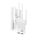 WiFi Extender Signal Booster Support 105 Devices,WiFi Booster 1200Mbps Dual Band (5GHz/2.4GHz) 360 Full CoverageUp to (12880 sq.ft),1-Tap Setup, WiFi