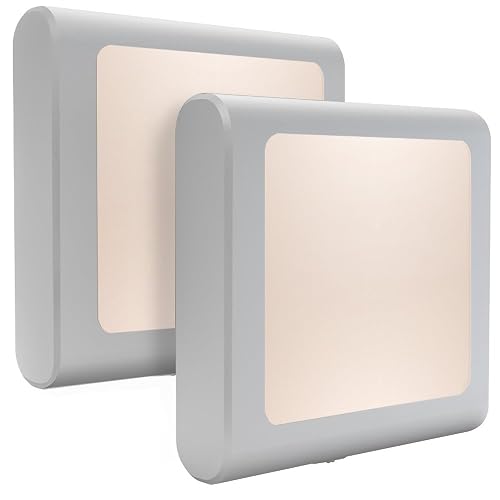 MAZ-TEK Plug-in Led Night Light with Auto Dusk to Dawn Sensor,Adjustable Brightness Warm White Lights for Hallway,Bedroom, Kids Room, Kitchen