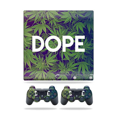 Skin Compatible with Sony Playstation 3 PS3 Slim + 2 Controllers - Dope | MightySkins Protective, Durable, and Unique Vinyl wrap Cover | Easy