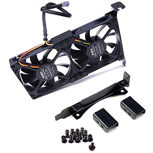 Dual Fans Mount Rack PCI Slot Bracket for Video Card 2x8cm/thickness 15mm Fans