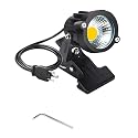 Onerbuy Youngine 1pcs 5W LED Clip on Light Outdoor Water Resistant Blackboard Signboard Lighting Adjustable Desk Stand Arm Lamp with Power Plug (Warm