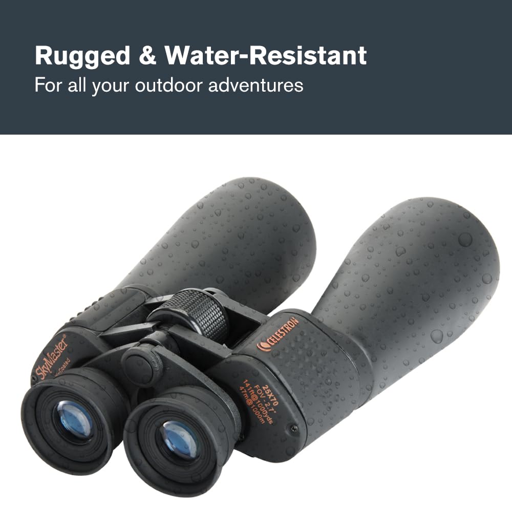 Celestron SkyMaster 25x70 Binoculars - Powerful Binoculars for Detailed Long-Distance Viewing and Binocular Astronomy - Multi-Coated Optics - Tripod
