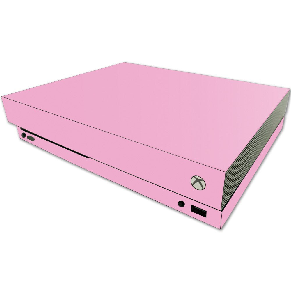 MightySkins Skin Compatible with Microsoft One X Console Only - Solid Pink | Protective, Durable, and Unique Vinyl Decal wrap Cover | Easy to Apply