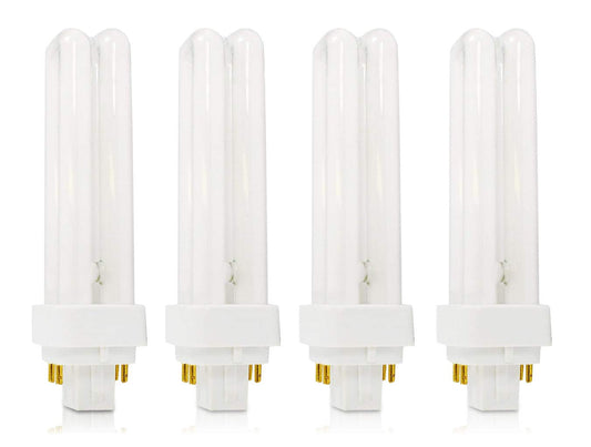 Circle (4 Pack CFL Bulbs Direct Generic Replacement for Panasonic FDS18E35/4 18W 3500K Double Tube, 4 Pin G24q-2 Base, Compact Fluorescent Light Bulbs