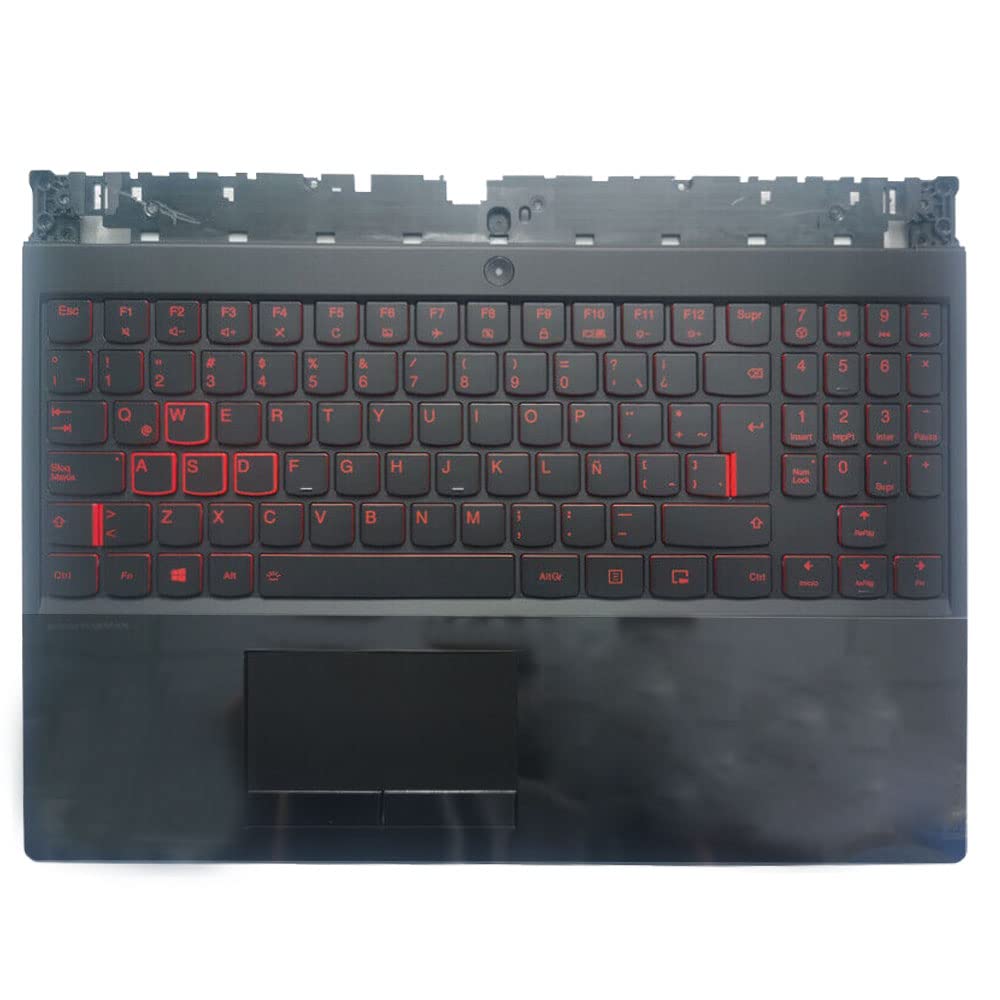 Laptop Replacement Keyboard Compatible for Lenovo Legion Y530-15ICH Y540-15IRH 5CB0R40212 5CB0R40196 Latin Layout with Palmrest Upper Cover Case
