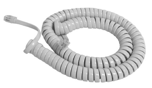 The VoIP Lounge Replacement 12 Foot White Handset Curly Cord for AT&T Phone (12 Feet Fully Stretched, 20-22 Inches Coiled - See Full Description