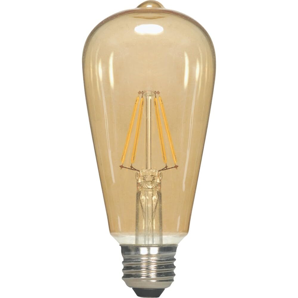 Satco 60W Equivalent Warm White ST19 Medium Base LED Amber Decorative Light Bulb - 1 Each