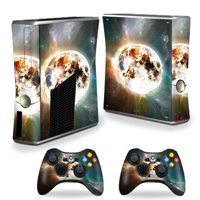MightySkins Skin Compatible with X-Box 360 Xbox 360 S Console - Moon Explosion | Protective, Durable, and Unique Vinyl Decal wrap Cover | Easy