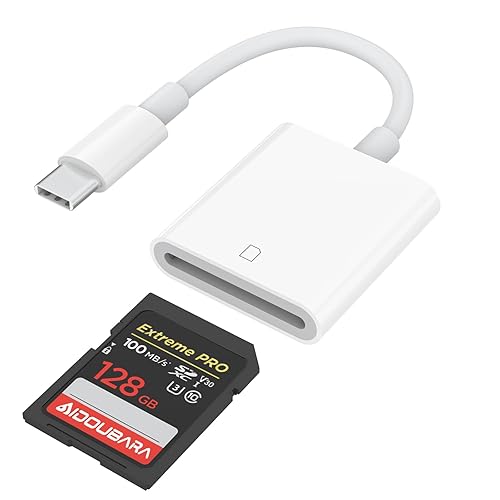 SD Card Reader USB C for iPhone 17/16/15 Series, AIDOUBARA Memory Card Reader, Digital Camera Adapter Compatible with iPad, Mac, MacBook Pro/Air