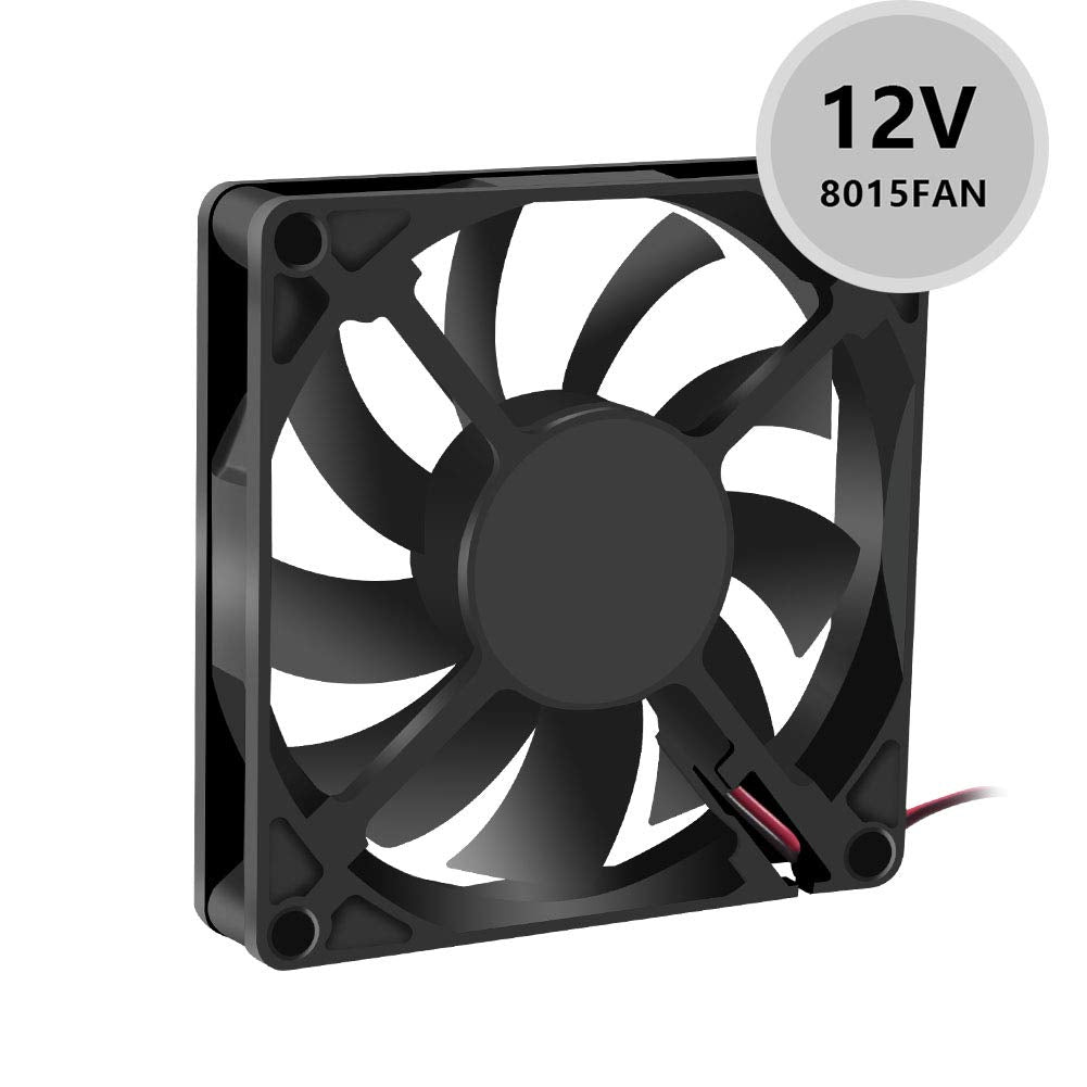 Dorhea 80x80x15mm Fan 12V 2Pin DC 8015 Brushless Cooling Case Fan for Cooling PC Computer Case CPU Radiator Cooler Fan 2Pin