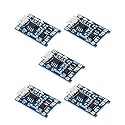 Enhanced Dual Function Micro-USB Powered 5V 1A 1S LiPo Battery Charger TP4056 Module with Internal DW01A Battery Protection IC (5 Pack)