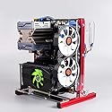 M-ATX ATX ITX Motherboard Chassis DIY Set, Bare Metal Frame Heat Dissipation Open Chassis Design, 7 Ports PCI 2.5inch/3.5inch Extended Hard Drive