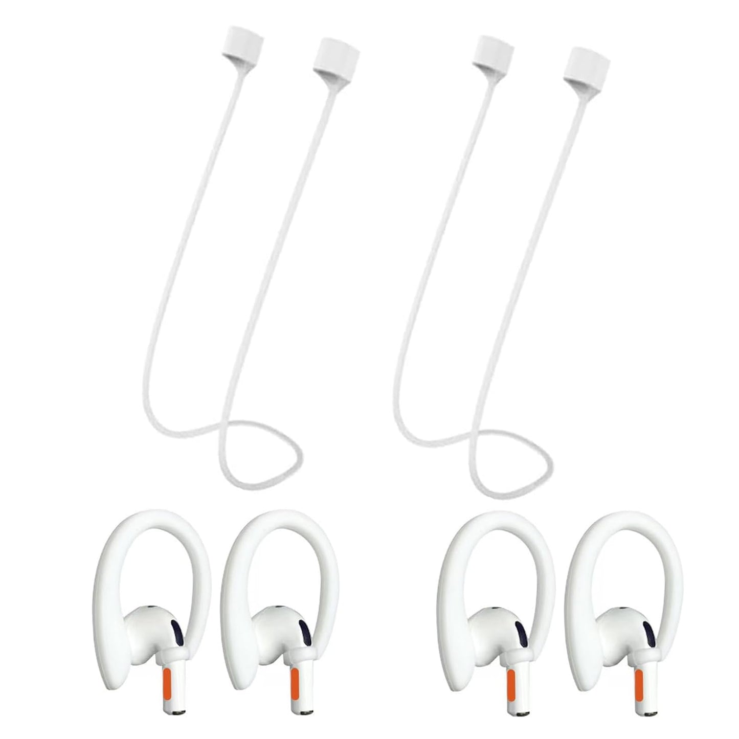 Magnetic Anti-Lost Straps for Apple AirPods 4st to 1th Generation and AirPods Pro 1st to 4th Generation, 2 Additional Pairs of Ear Hooks-Compatible
