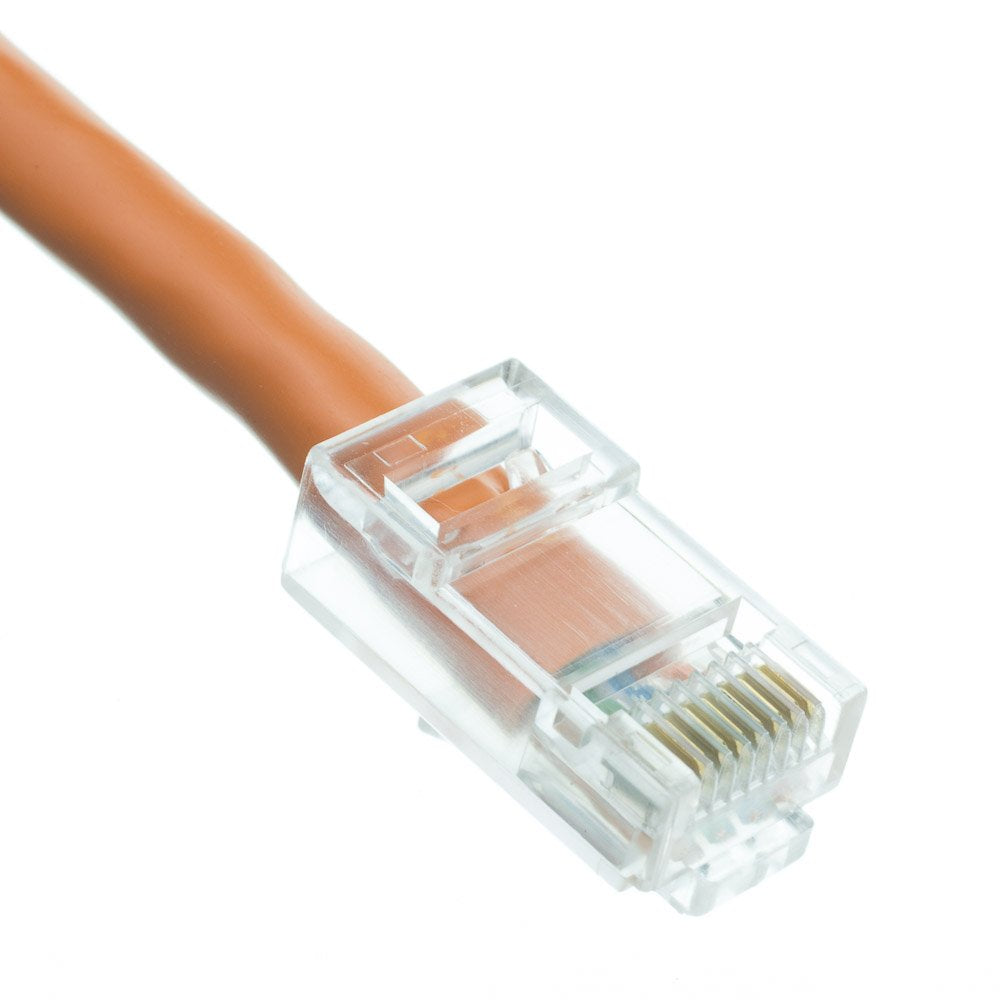 CableWholesale Cat5e UTP Ethernet Cable, Bootless, PoE, 50 ft, Orange