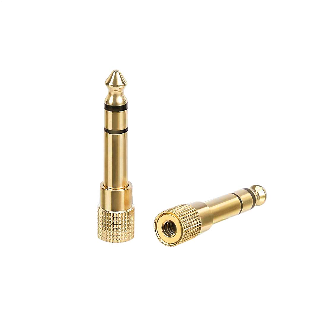 Amazon Basics Gold-Plated 6.35mm 1/4 Male to 3.5mm 1/8 Female Stereo Jack Adapter for Headphones, 2-Pack