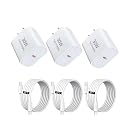 USB C Charger,for iPhone Charger, 30W 3-Piece Set with 3 6-Foot USB c Cable, Compatible with iPhone 17/17 Plus/17 Pro/17 Pro Max/16/16 Plus/16 Pro
