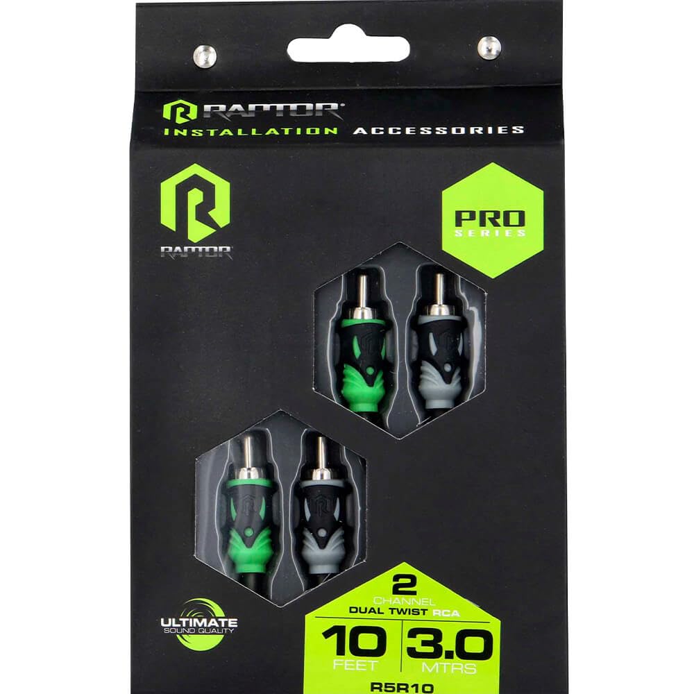 RAPTOR by METRA Electronics PRO Series 10FT 2-Channel Audio RCA Cable