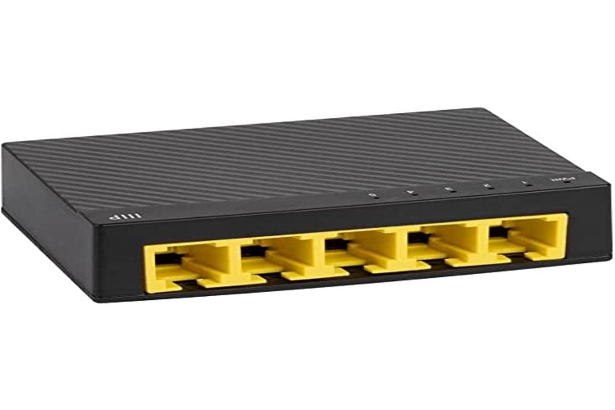 Monoprice 5-Port 10/100/1000Mbps Gigabit Ethernet Unmanaged Desktop Switch, IEEE 802.3ab, Cat5e, Plug and Play, Fanless Design, for Gaming