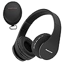 PowerLocus Wireless Bluetooth Over-Ear Stereo Foldable Headphones, Wired Headsets Rechargeable with Built-in Microphone for iPhone, Samsung, LG, iPad…