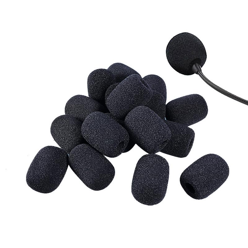 10 Pcs Black Lapel Headset Microphone Windscreen, Microphone Sponge Foam Cover Mini Size Lavalier Microphone Windscreen Pop Filters