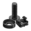 Leadrise 50-Pack M6 x 16mm Computer Rack Mount Cage Screws, Nuts & Washers for Server Cabinet - Black