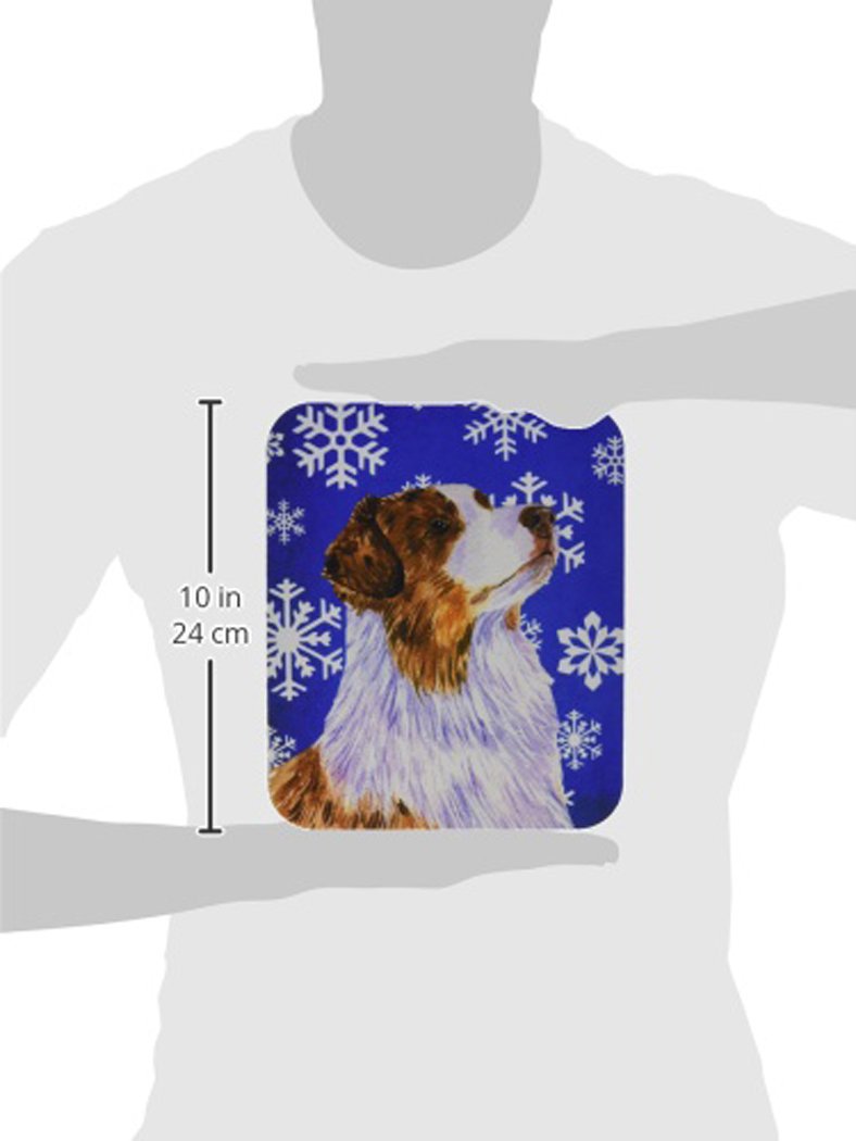 Caroline's Treasures LH9273MP Australian Shepherd Winter Snowflakes Holiday Mouse Pad, Hot Pad or Trivet for Home Office Gaming Working Computers