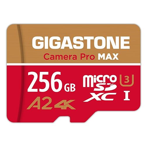 ?5-Years Data Recovery? GIGASTONE 256GB Micro SD Card, 4K Camera Pro MAX, Compatible with Gopro, Dash Cam, DJI, Drone, Security Camera, Speed Up
