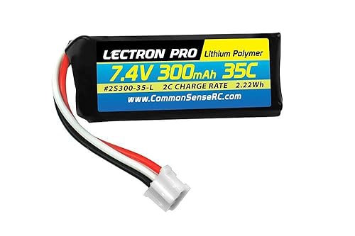 COMMON SENSE RC Lectron Pro 7.4V 300mAh 35C Li-Po Battery with UMX Connector
